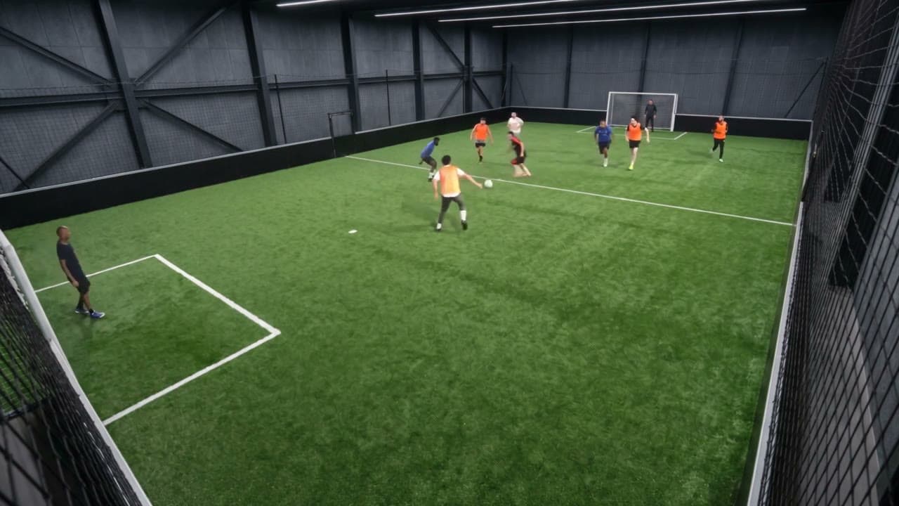 Privacy-safe reconstruction of a fixed-camera five-a-side football match